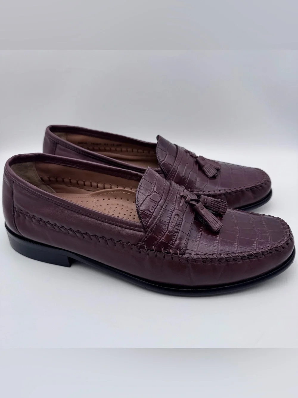 Florsheim Pisa Croc-Print Tassel Loafers – Brown – Mens Size 12 EEE (Extra Wide)
